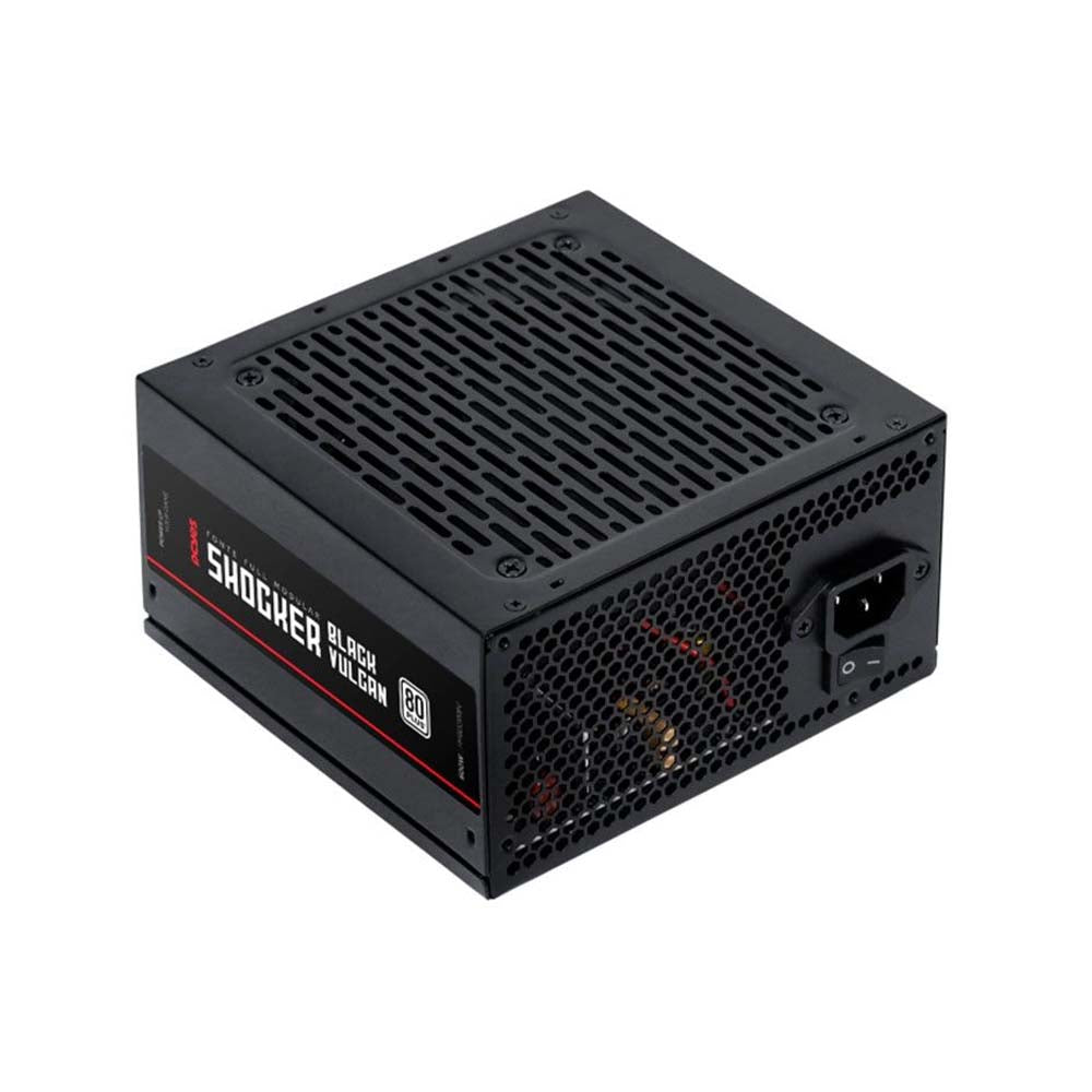 Fonte Real Atx 600w Shocker Full Modular 80 Plus PCYes Pfc Ativo Black Vulcan - FM600WBV