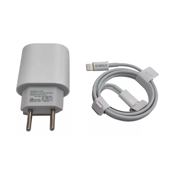 Carregador De Parede aGold Pro Usb Tipo C / IOS Turbo 40W 9.1A - CA40 / C-IOS