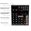 Mesa De Som Tomate USB Mixer 5 Canais TYT-005