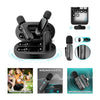 Kit C/ 2 Microfones Sem Fio Lapela Tipo-C aGold C/ Redução de Ruído e Base de Carregamento - MCF-11