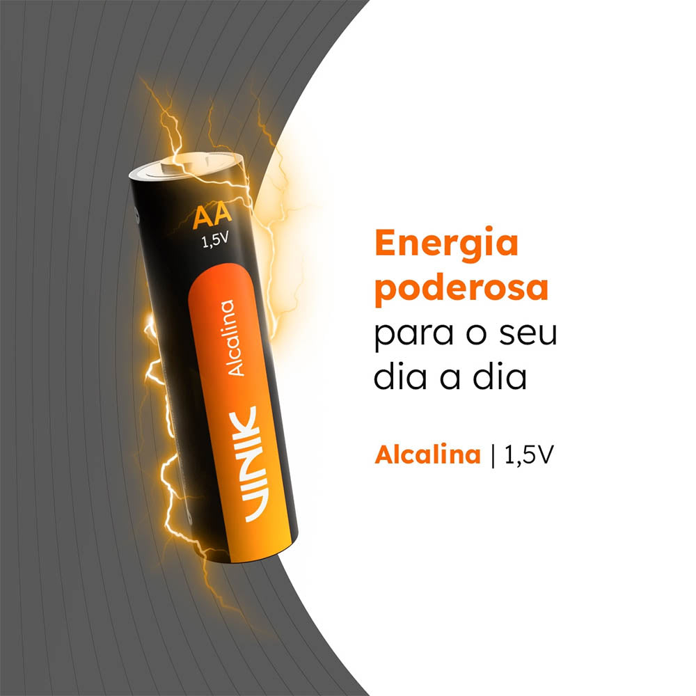 Pilha Alcalina AA Vinik Cartela C/4 Pilhas - VP2AB4A
