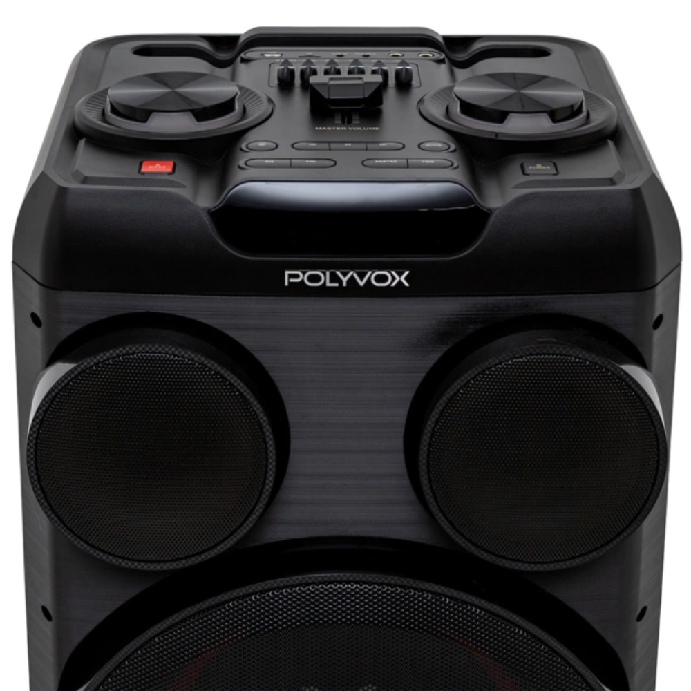 Caixa De Som Bluetooth Polyvox Torre Amplificada 2500W TWS  Led Preta - XT-2212T