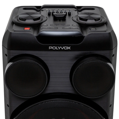 Caixa De Som Bluetooth Polyvox Torre Amplificada 2500W TWS  Led Preta - XT-2212T