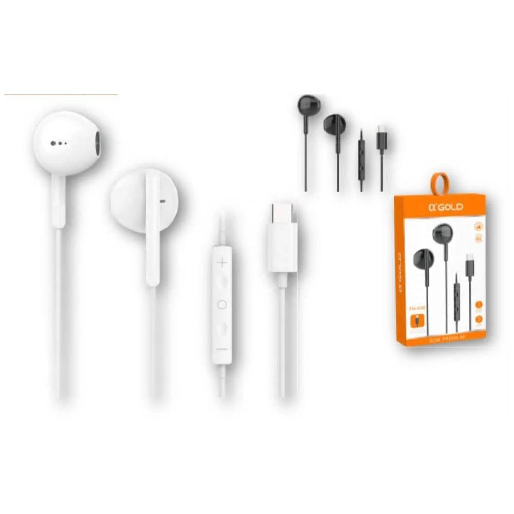 Fone De Ouvido USB Tipo C com Microfone aGold Premium Branco - FN-A30