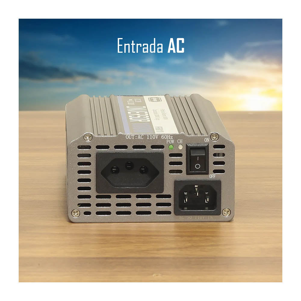 Conversor Inversor de Tensão Veicular 1000w 12v p/ 110v Knup - KP-590