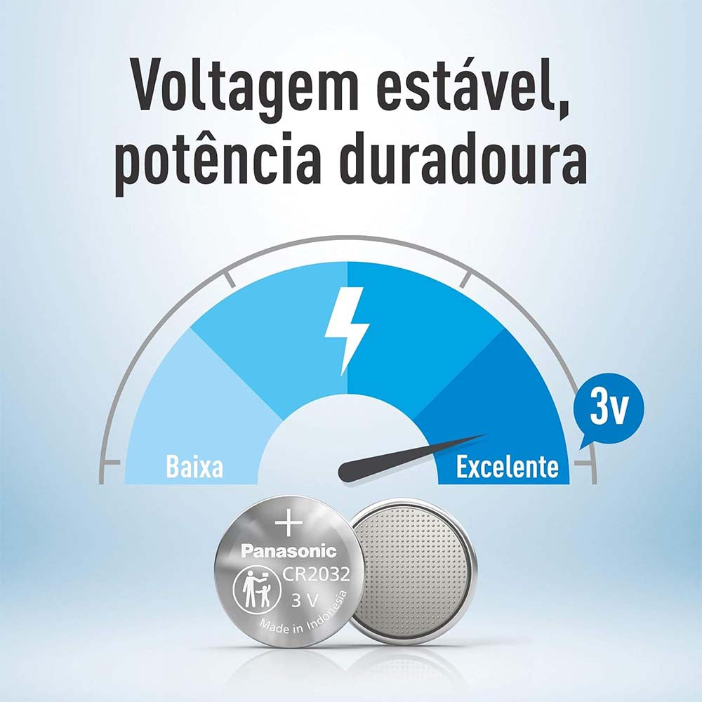 Bateria 3v Tipo Botão Cr2032 Panasonic - 10084