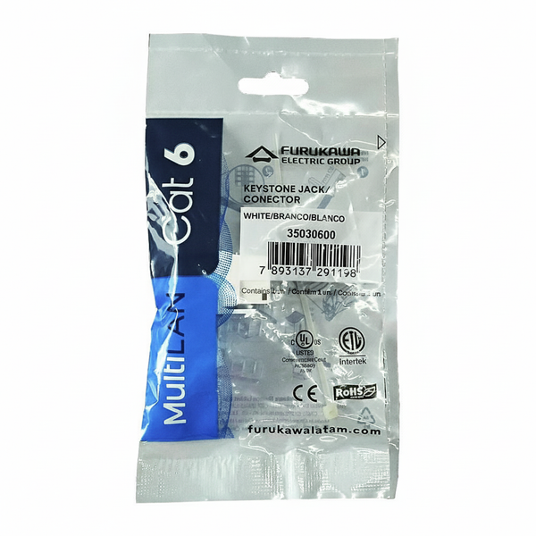 Conector Femea Keystone Rj45 Cat6 Multilan Furukawa
