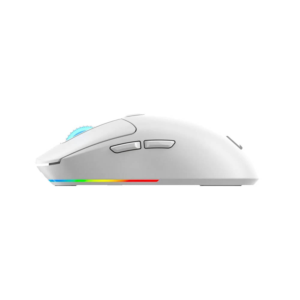 Mouse Gamer Sem Fio Recarregável C/ Base Warrior Magnus 6 Botoes 10000dpi Branco - MO422
