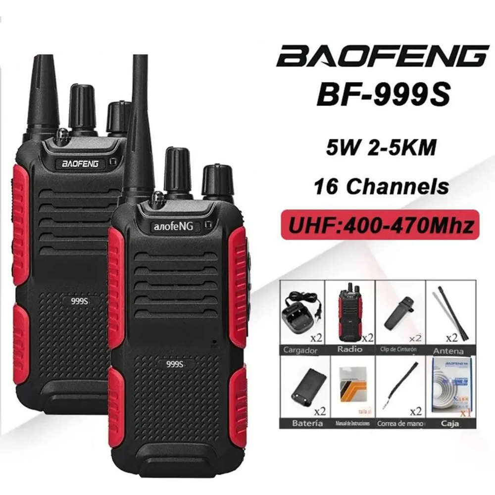 Radio De Comunicacao Walkie Talkie Baofeng Celark Bf-999s 15km 16 Canais Preto - CE-O1601