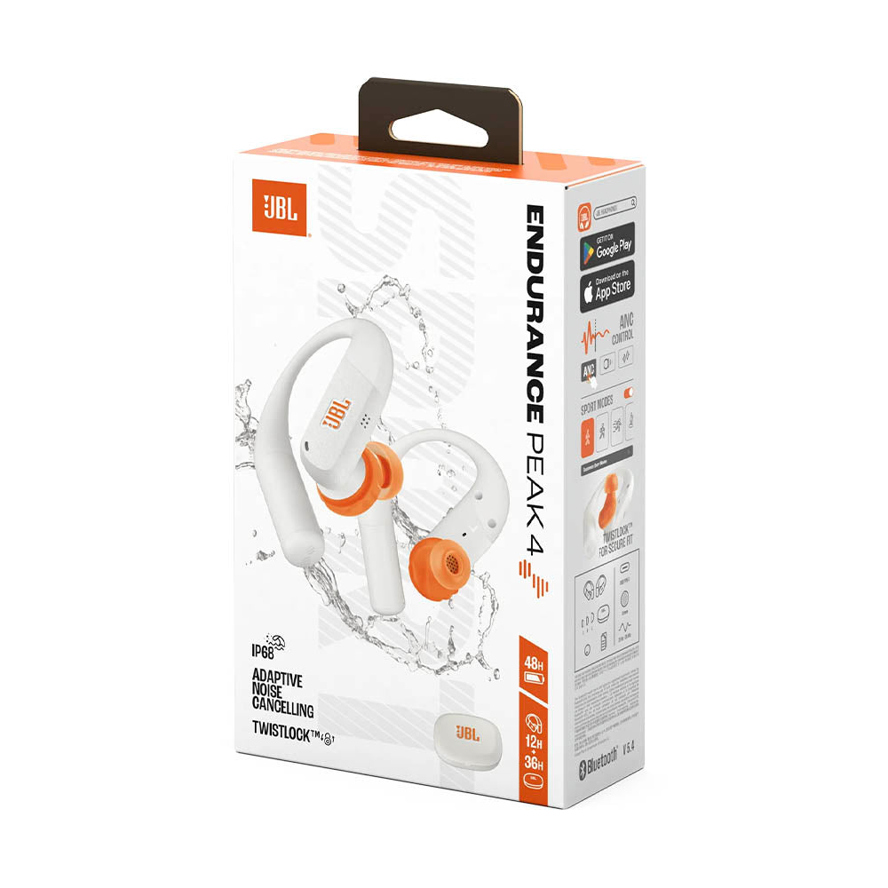 Fone De Ouvido Bluetooth JBL Intra Auricular TWS Endurance Run Peak 4 Branco