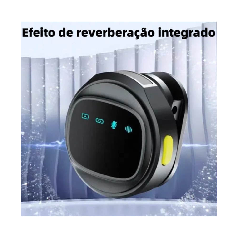Kit C/ 2 Microfones Sem Fio Magnético Lapela Lightning aGold C/ Base de Carregamento e Redução de Ruído - MCF-28