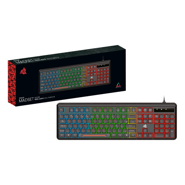 Teclado Gamer Multimídia Knup USB RGB - KP-TE130