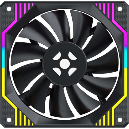 Cooler Fan Para Gabinete Fortrek Frosty Rainbow Preto 120mm - 83900