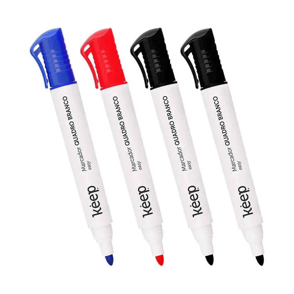 Kit Marcador de Quadro Branco Keep - Estojo com 4 Unidades Multicores - MR048