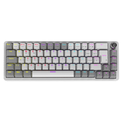 Teclado Gamer Mecanico PCYes Mecka White Ghost 65% Switch Blue Led Rainbow - TPMKWGBL
