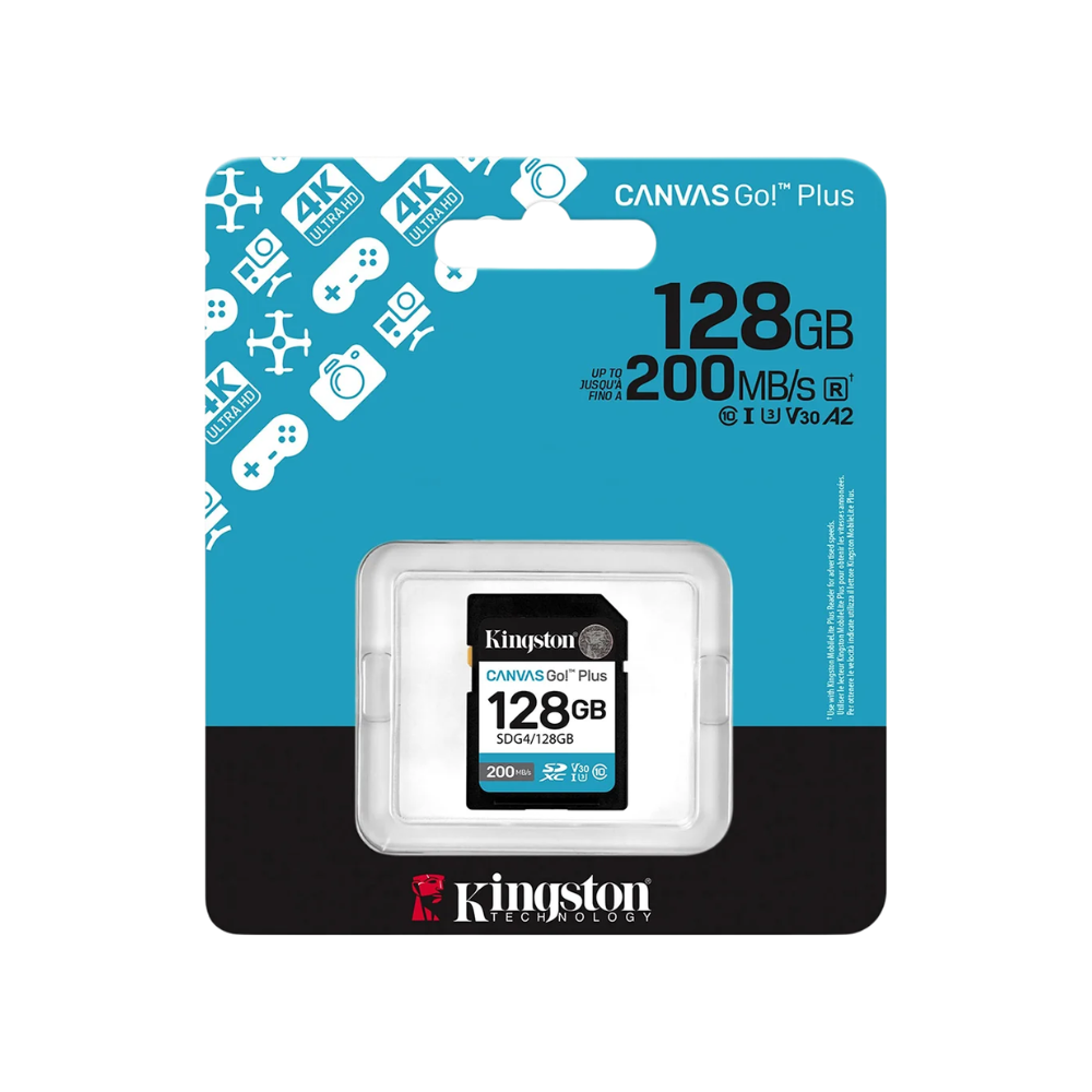 Cartão De Memória 128gb Kingston Canvas Go Plus - SDG4/128GB