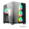 Gabinete Gamer C3Tech Aquarius Mid Tower Com frente e lateral em Vidro Temperado S/ Fonte Preto - MT-G910BK