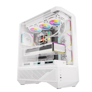 Gabinete Gamer Darkflash Mid Tower Atx DY460 Branco Com Lateral e Frente em Vidro Temperado ARGB - DY460 ARGB White