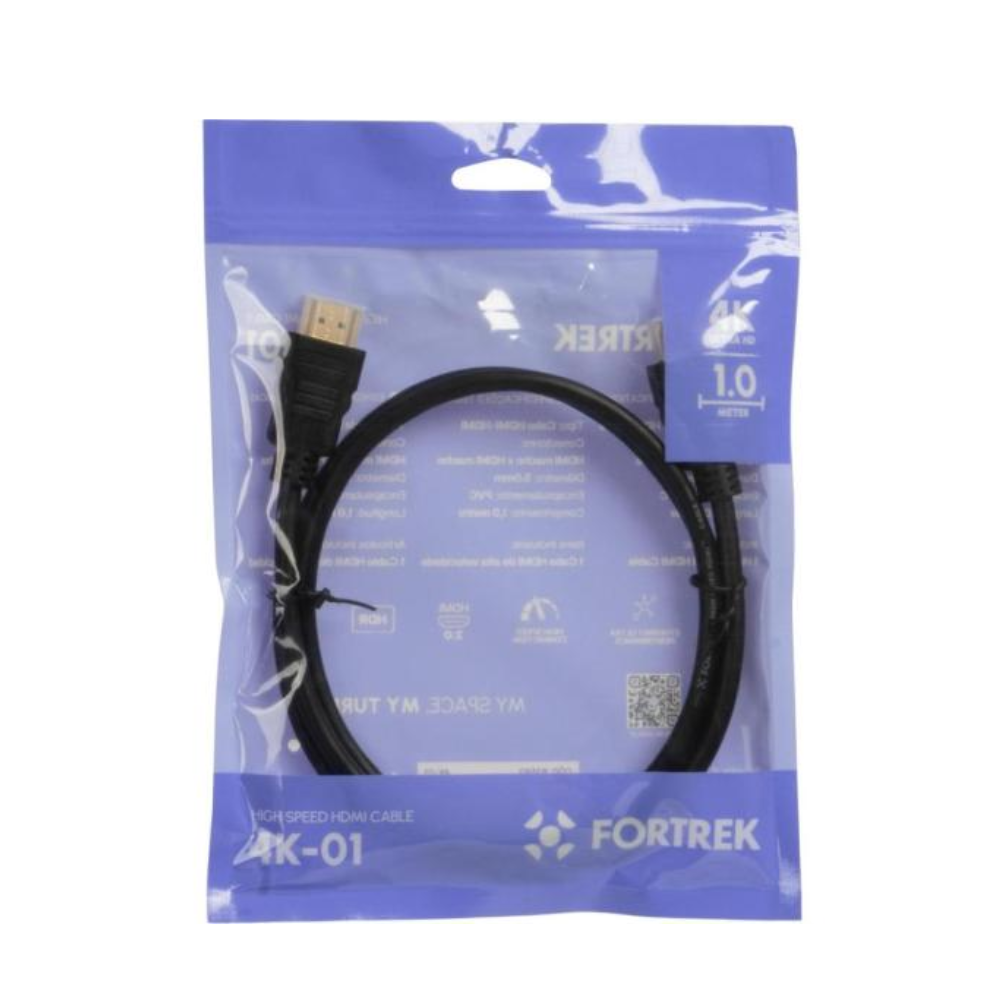 Cabo Hdmi 1mt 4k Fortrek 4K-01 Preto - 83593