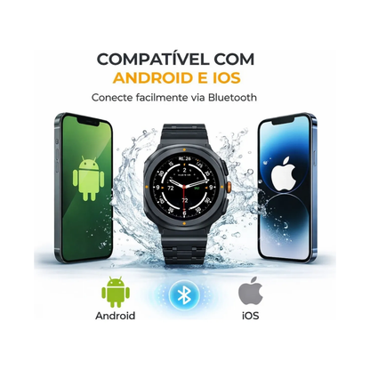 Relógio de Pulso SmartWatch aGold C/6 Pulseiras Tela Amoled Full Touch Ip68 1Gb - RL25