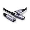 Cabo de Áudio USB Tipo C Macho p/ P2 Femea Ugreen Prata/Preto - AV144