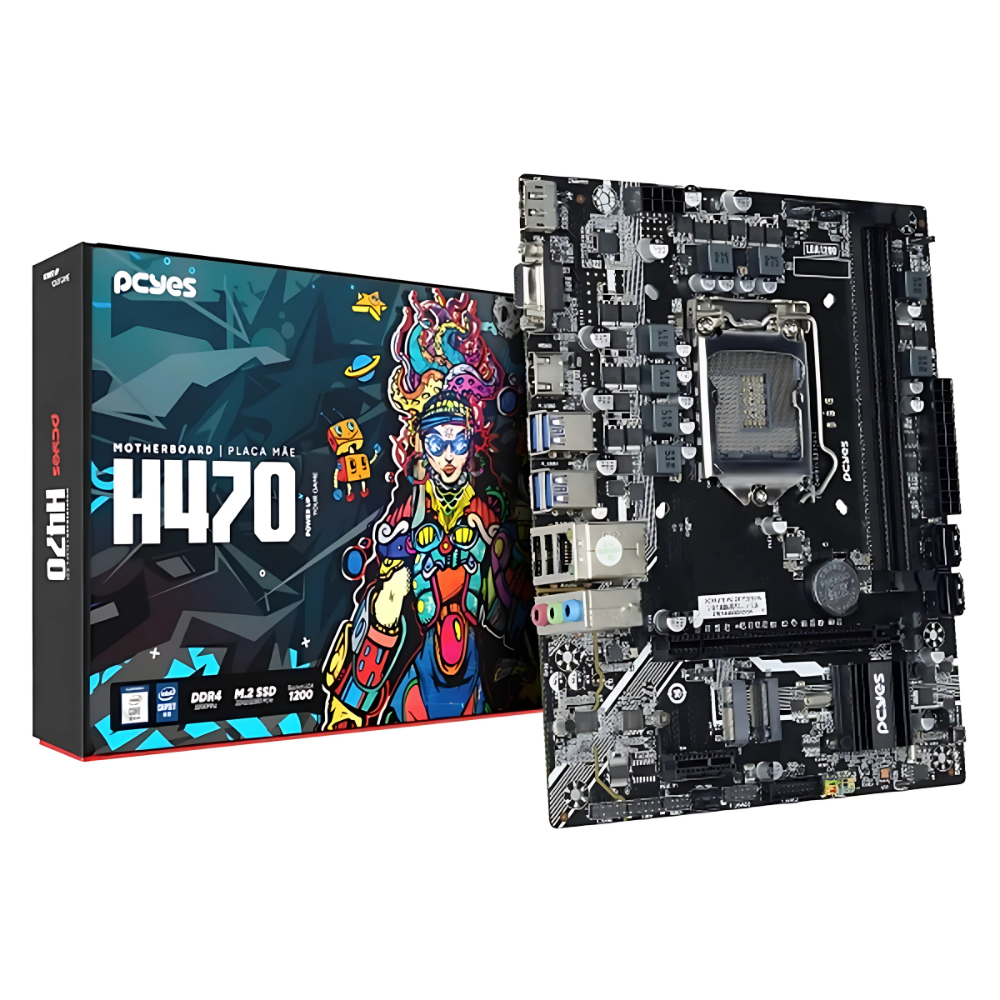 Placa Mae PcYes H470 Intel Lga 1200 Ddr4 Hdmi DP Vga M.2 Usb 3.0(10a~11a Geração) - Pcyh470-10G64 Truedata