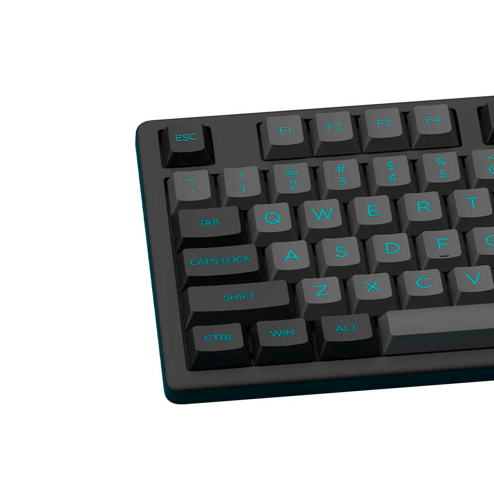 Kit Teclado e Mouse Akko MX108 Preto / Ciano