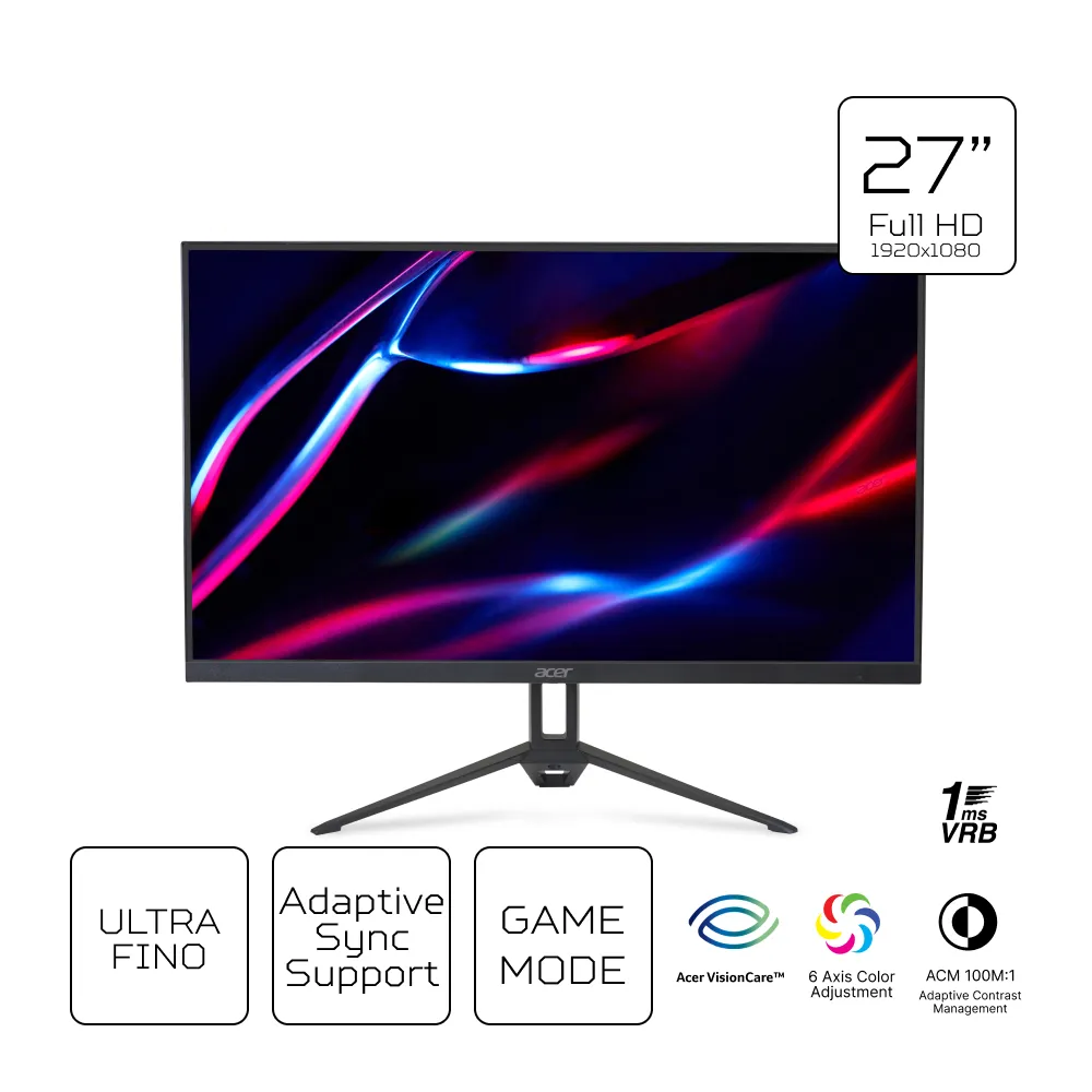Monitor Gamer Led 27 Pols Acer KG273 IPS 1ms 120Hz Full Hd Hdmi Vga Adaptive Sync - UM.HX3AA.005