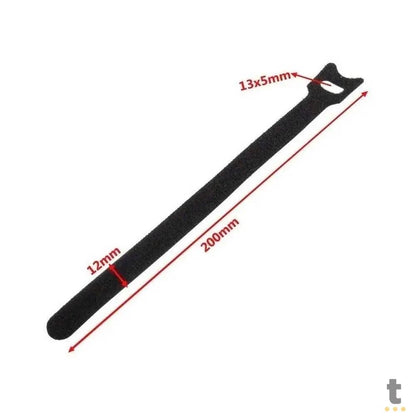 Abraçadeira de Velcro 20cm Preto Truedata