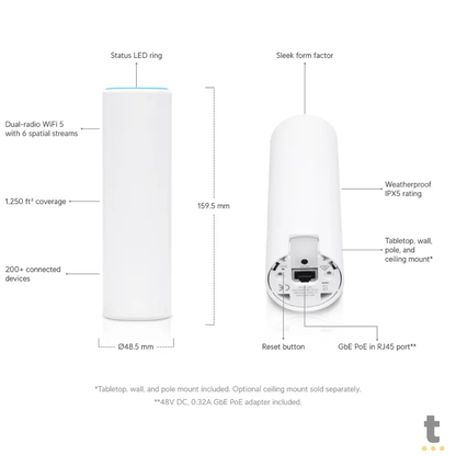 Access Point Wi-Fi Dual Band 2.4 / 5.0 Ghz Ubiquiti FlexHD - UAP-FlexHD Truedata