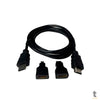 Adaptador Cabo Hdmi Para Mini Hdmi Micro Hdmi 1.5mt 3 Em 1 Full Hd Truedata