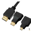 Adaptador Cabo Hdmi Para Mini Hdmi Micro Hdmi 1.5mt 3 Em 1 Full Hd Truedata