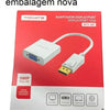 Adaptador Conversor Displayport Macho Para Vga Fêmea Tomate Mtv-601 Branco Truedata