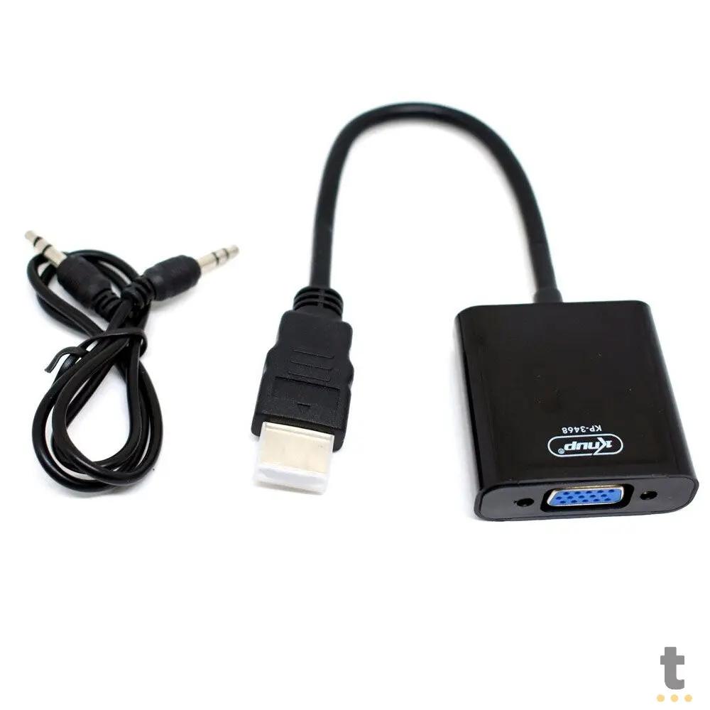 Adaptador Conversor Hdmi Macho Para Vga Fêmea Knup - KP-3468 Truedata