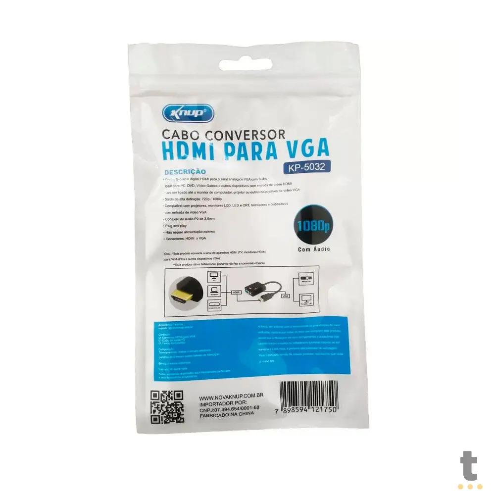 Adaptador Conversor Hdmi Macho Para Vga Fêmea Knup - KP-3468 Truedata