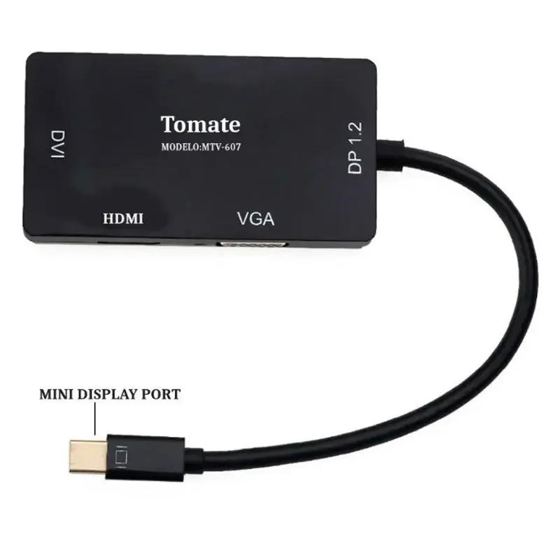 Adaptador Conversor Mac Thunderbolt Mini Displayport Macho Para Hdmi Vga Dvi Fêmea Tomate Mtv-607 Truedata