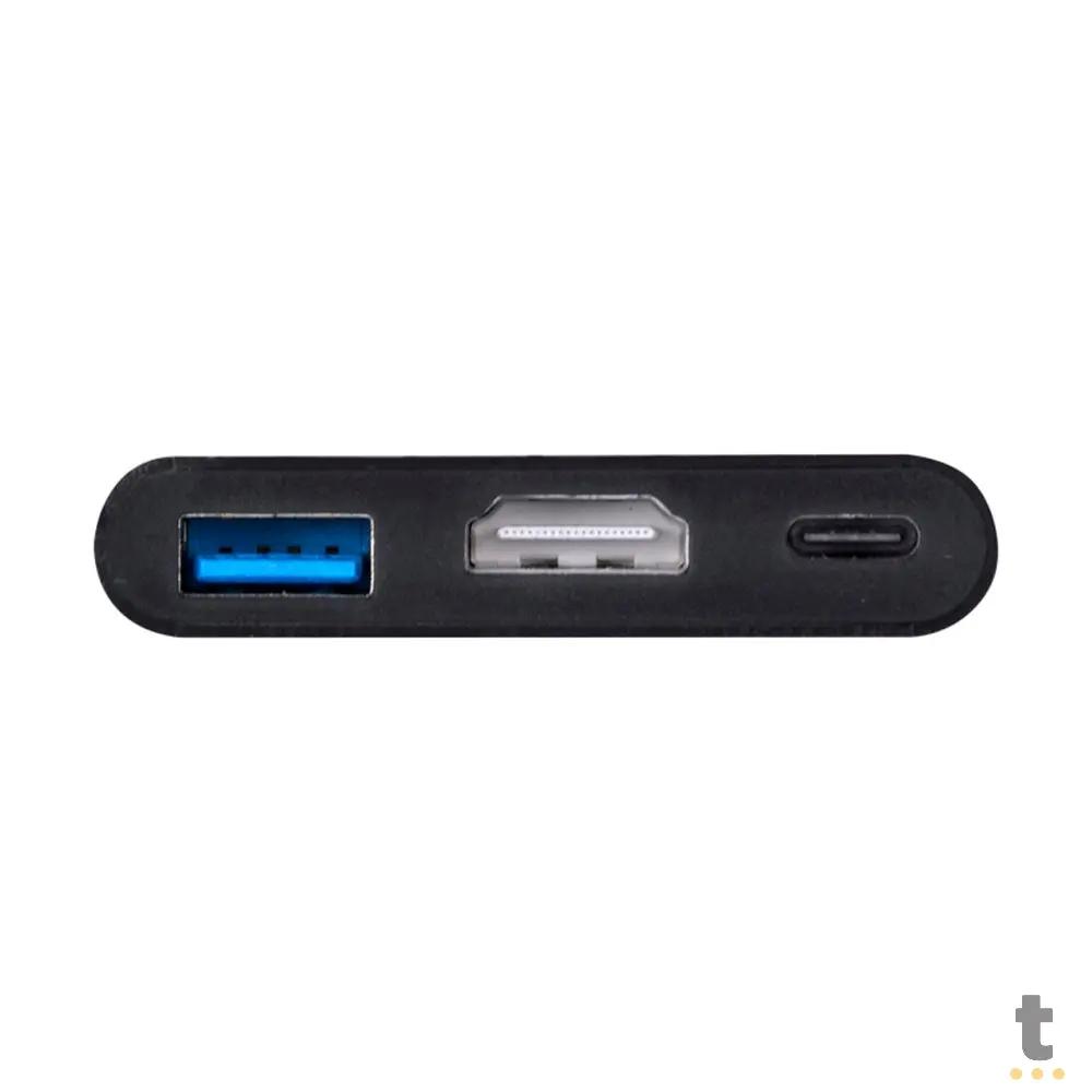 Adaptador Conversor Usb Tipo C Para Usb 3.0 + Hdmi + Usb Tipo C - HCHUC-20 Truedata