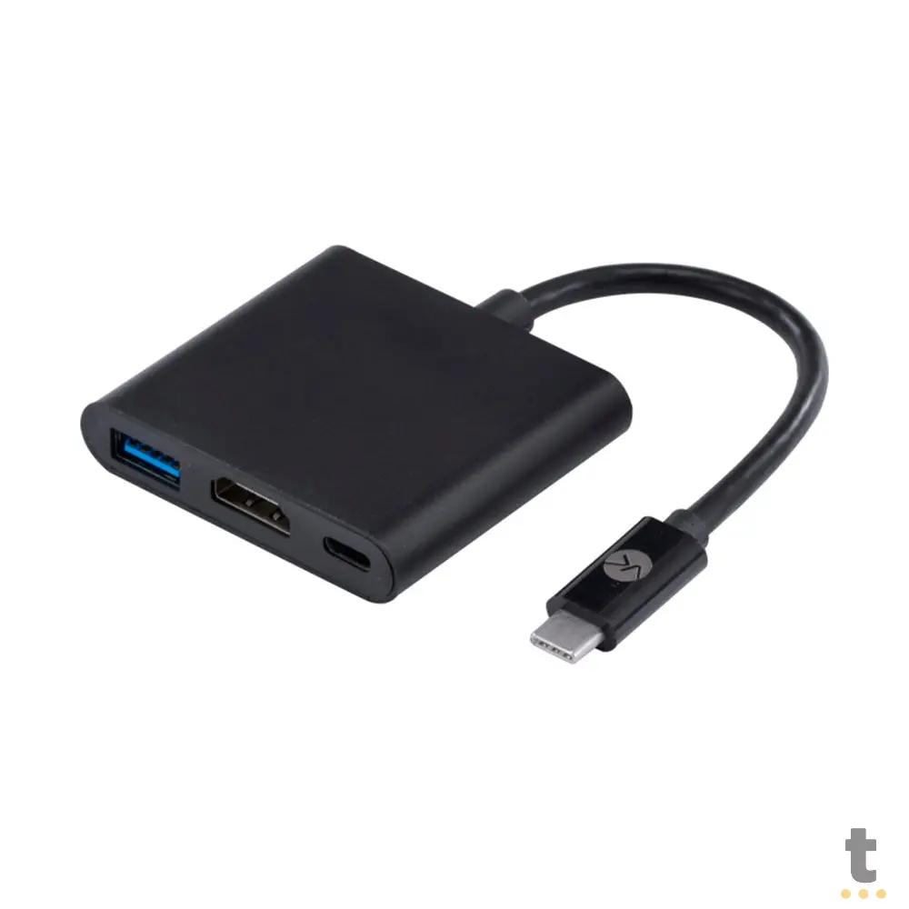 Adaptador Conversor Usb Tipo C Para Usb 3.0 + Hdmi + Usb Tipo C - HCHUC-20 Truedata