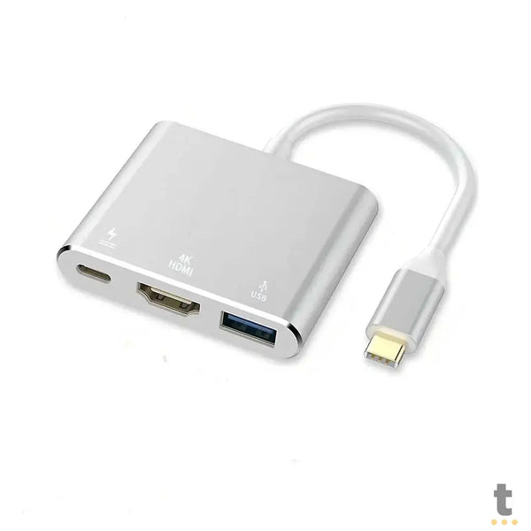 Adaptador Conversor Usb Tipo C Para Usb 3.0 + Hdmi + Usb Tipo C