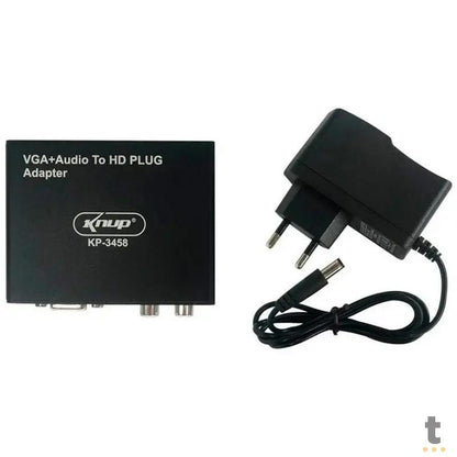 Adaptador Conversor Vga Fêmea Para Hdmi C/ Audio Knup Kp-3458 tv Vga2Hdmi Truedata