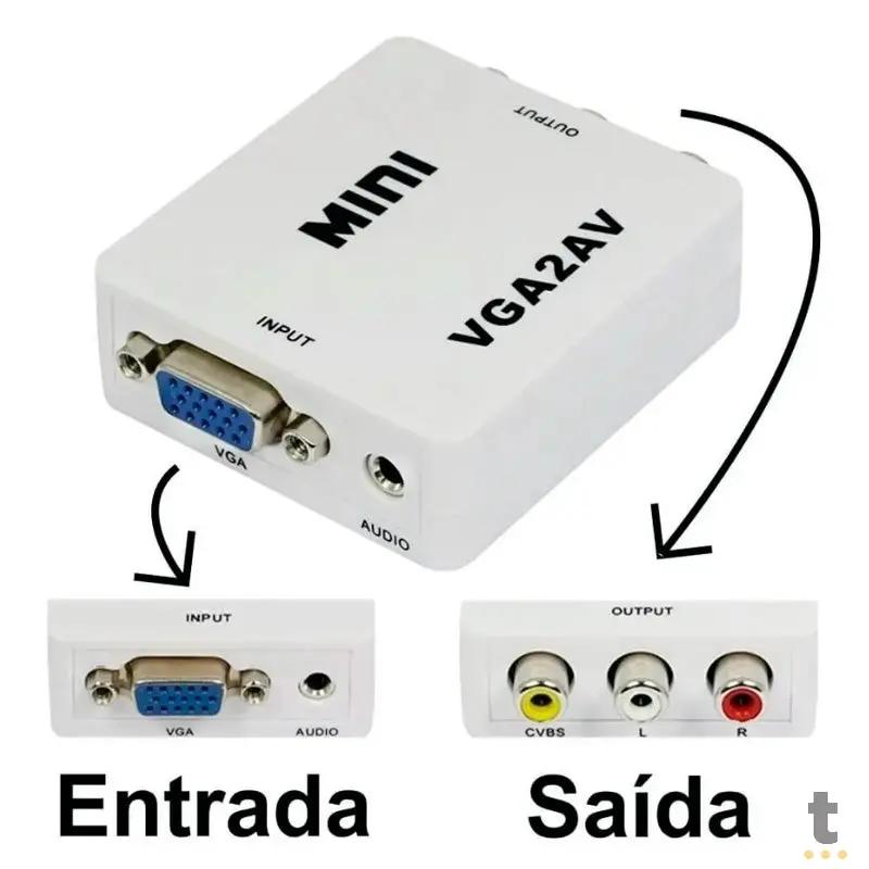 Adaptador Conversor Vga  para AV (Rca) - Vga2Av Truedata