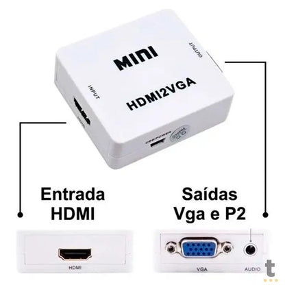 Adaptador Conversor hdmi Fêmea Para Vga Femêa - hdmi2vga Truedata