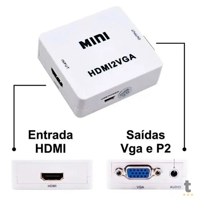 Adaptador Conversor hdmi Fêmea Para Vga Femêa - hdmi2vga Truedata