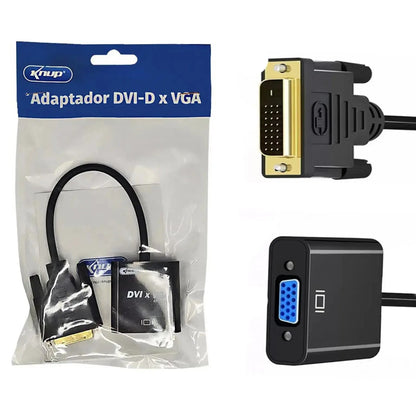 Adaptador Dvi 24 + 5 Macho Para Vga Femea Knup KP-AD108 Truedata