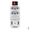 Adaptador E Carregador 2 Tomadas 2 Usb Intelbras Eac 1002 - 4824000 Truedata