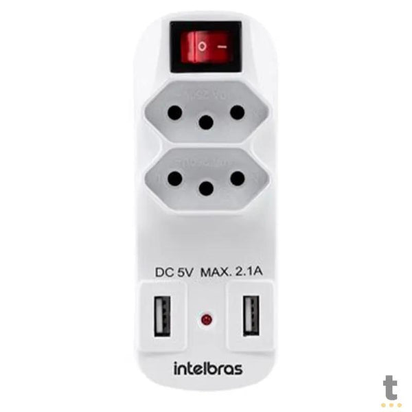 Adaptador E Carregador 2 Tomadas 2 Usb Intelbras Eac 1002 - 4824000