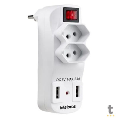 Adaptador E Carregador 2 Tomadas 2 Usb Intelbras Eac 1002 - 4824000 Truedata