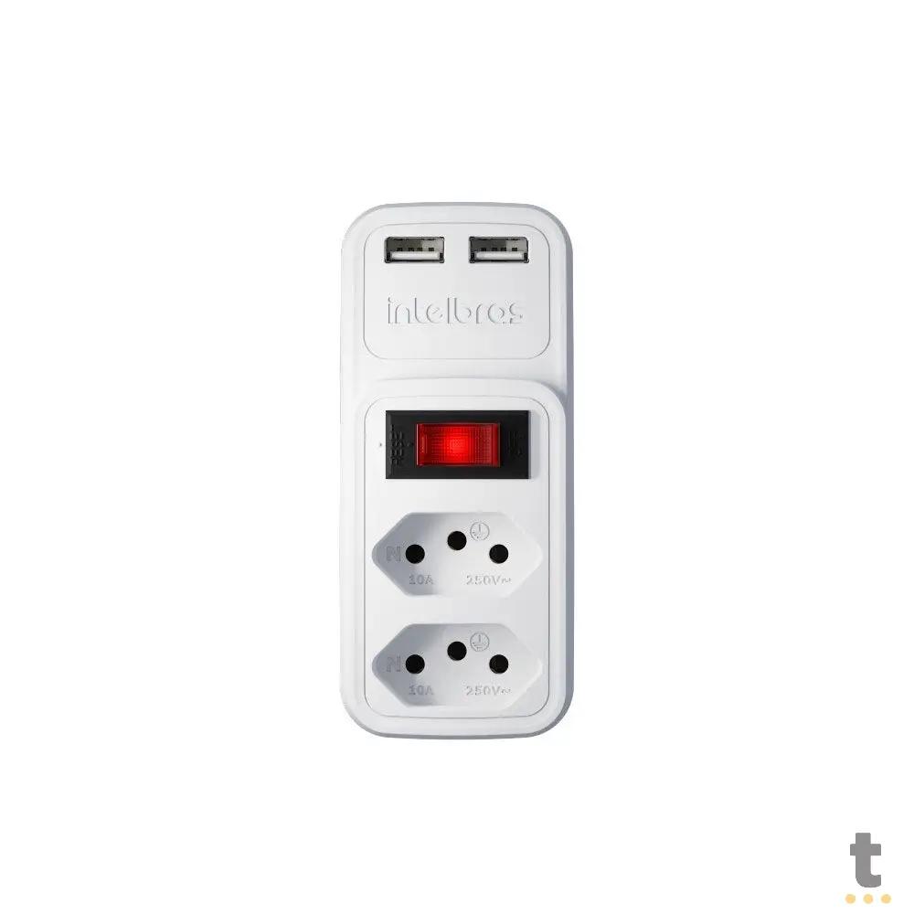 Adaptador E Carregador 2 Tomadas 2 Usb Intelbras Eac 202 - 4824400 Truedata