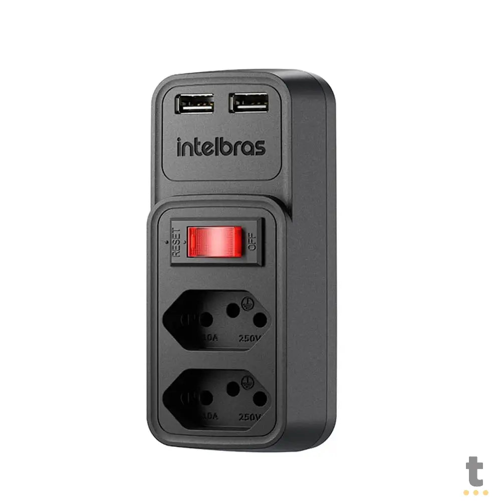Adaptador E Carregador 2 Tomadas 2 Usb Intelbras Eac 202 Preto - 4820049 Truedata