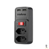 Adaptador E Carregador 2 Tomadas 2 Usb Intelbras Eac 202 Preto - 4820049 Truedata